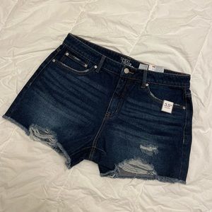 NWT Time and Tru Distressed Denim High Rise Shorts